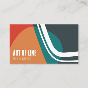 Abstract trendy line art design business card