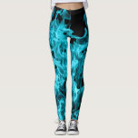 Abstract Trendy Modern On Fire Aqua Flames Leggings<br><div class="desc">Abstract Modern On Fire Aqua Blue Flames look great as they dance over these leggings</div>