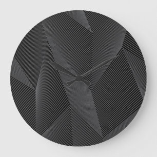 Abstract, trendy, modern, simple line pattern large clock