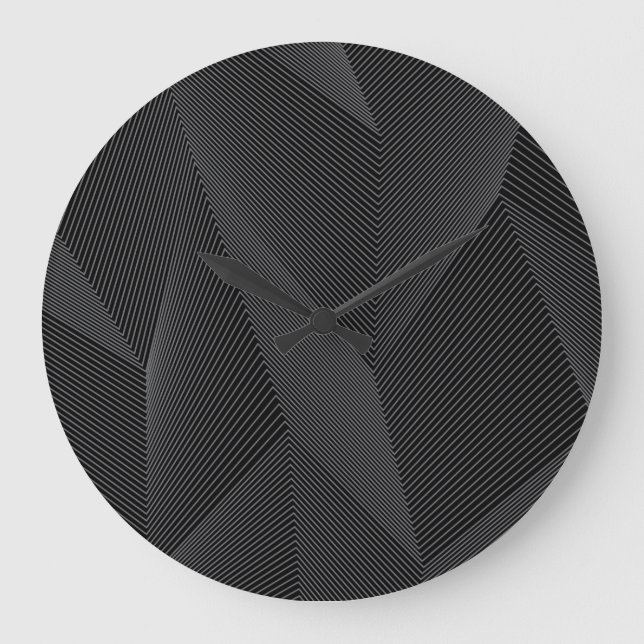 Abstract, trendy, modern, simple line pattern large clock (Front)
