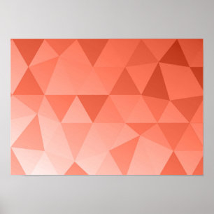 Abstract Triangle Art - Red Tones Poster