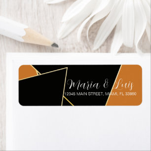 Abstract Triangle Earthy Terracotta Wedding  Label