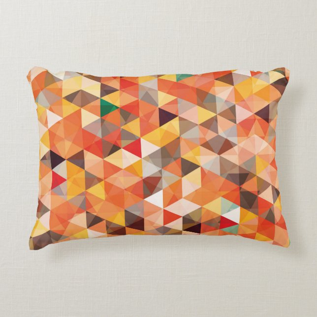 Abstract Triangle Geometric Seamless Pattern Accent Pillow (Front)