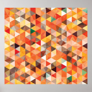 Abstract Triangle Geometric Seamless Pattern Poster