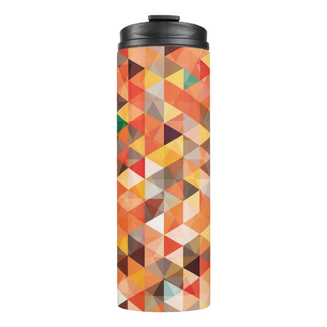 Abstract Triangle Geometric Seamless Pattern Thermal Tumbler (Front)