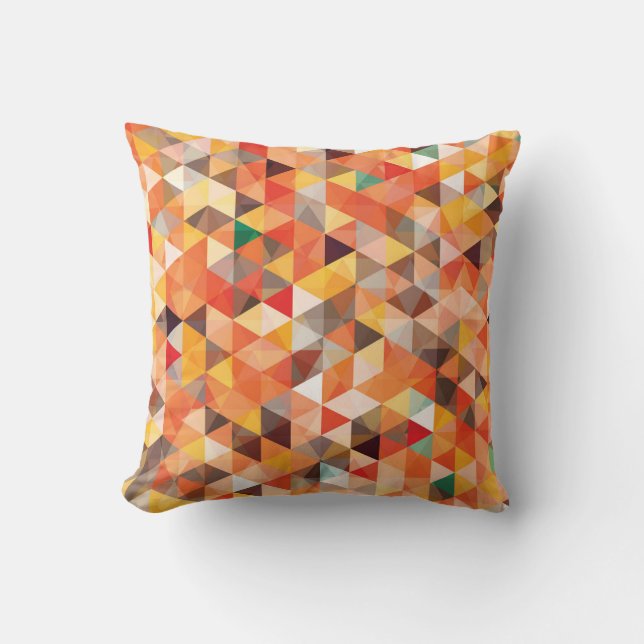 Abstract Triangle Geometric Seamless Pattern Throw Pillow (Front)