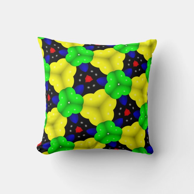 Abstract Triangle Geometrical Multicolored Throw Pillow (Front)