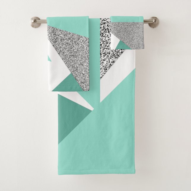 Abstract Triangles Bath Towel Set (Insitu)