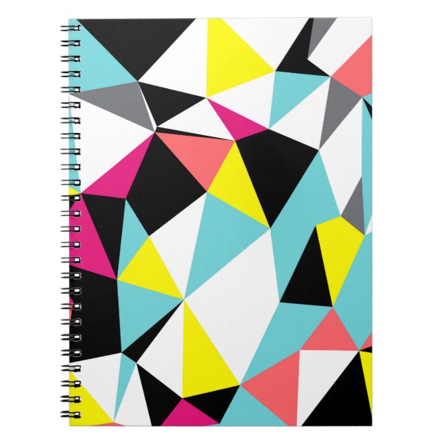 Abstract triangles geometrical pattern background notebook (Front)