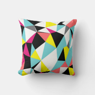 Abstract triangles geometrical pattern background throw pillow