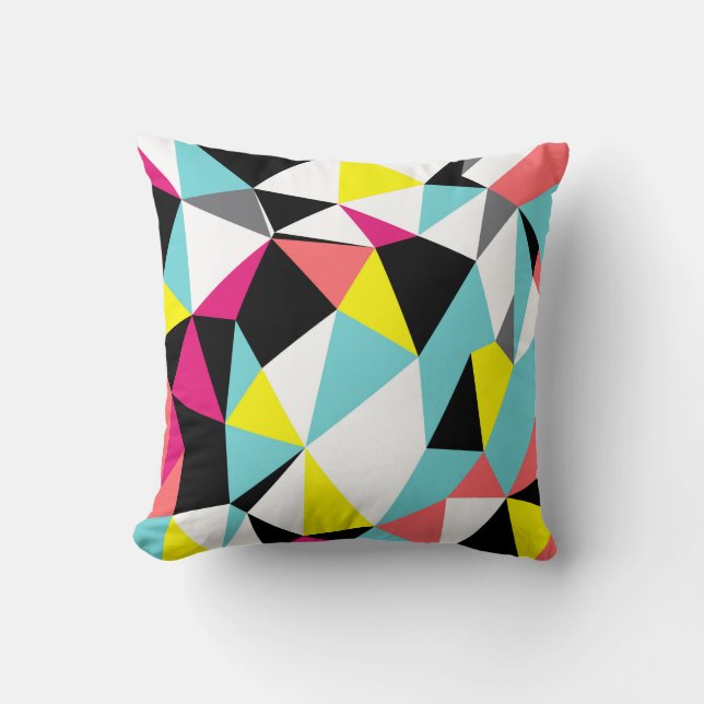 Abstract triangles geometrical pattern background throw pillow (Front)
