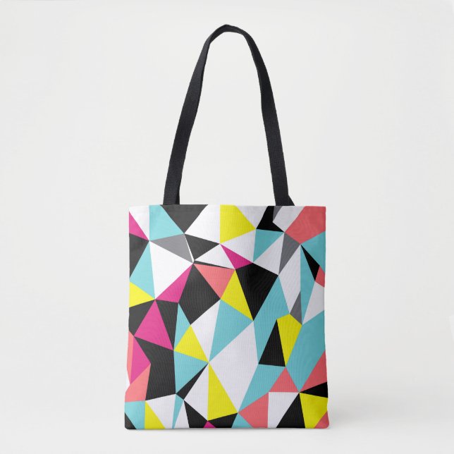 Abstract triangles geometrical pattern background tote bag (Front)