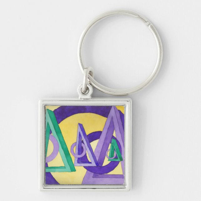 Abstract Triangles Keychain (Front)