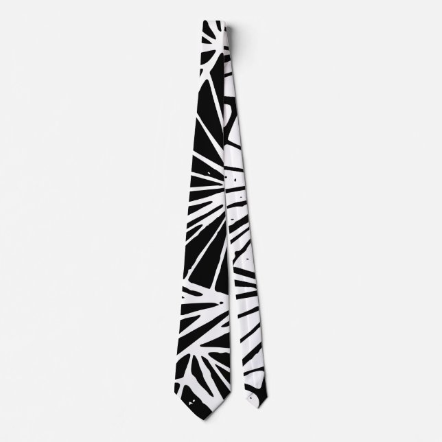 Abstract Triangles Lino Print Tie (Front)
