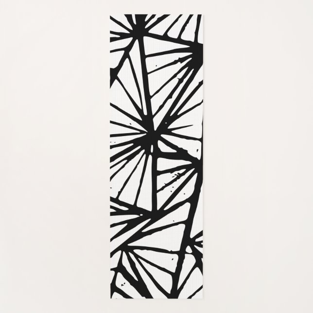Abstract Triangles Lino Print Yoga Mat (Front)