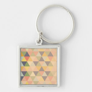 Abstract Triangles Modern Fade Geometric Pattern Keychain