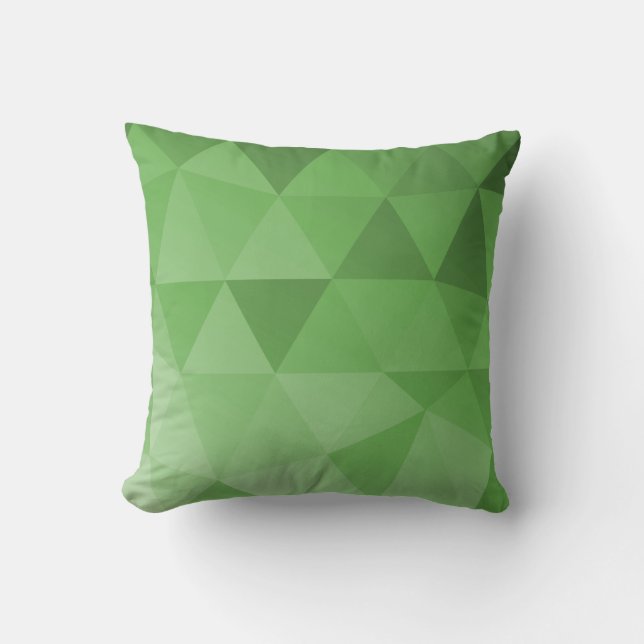 Abstract Triangles Seamless Pattern - Green  Throw Pillow (Front)