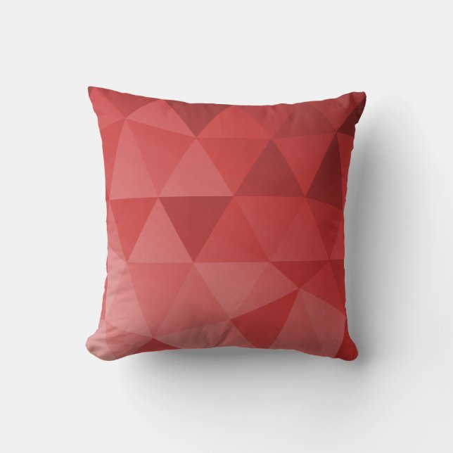 Abstract Triangles Seamless Pattern - Red Version Throw Pillow (Front)