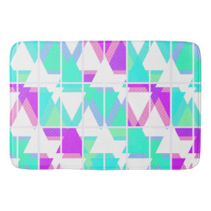 Abstract triangles shapes geometrical print patter bath mat