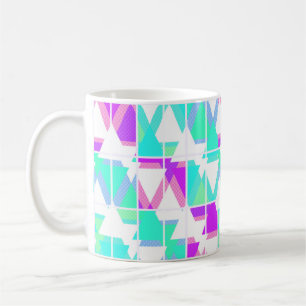 Abstract triangles shapes geometrical print patter coffee mug