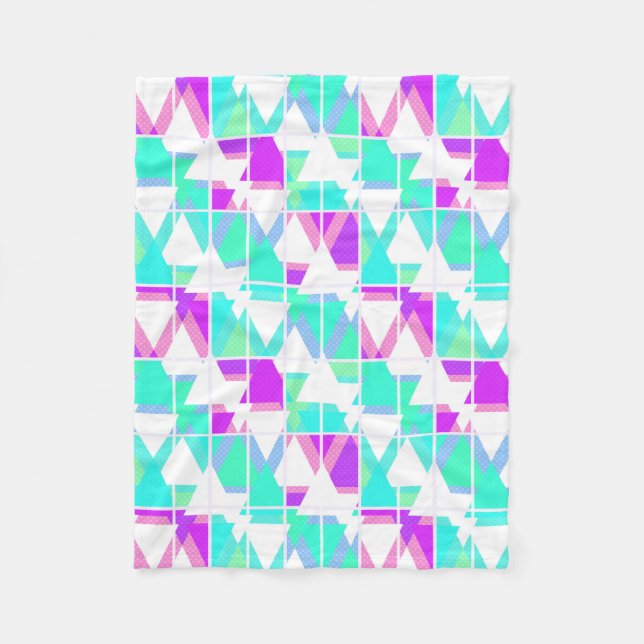 Abstract triangles shapes geometrical print patter fleece blanket (Front)