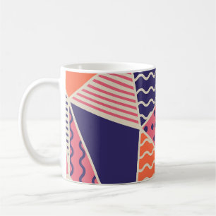 Abstract Triangles: Vintage Geometric Background Coffee Mug