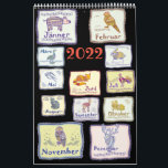 Abstract tribal animals from Europe Calendar<br><div class="desc">This cute "Abstract Tribal Animals from Europe" Animal World Design for Calendar is a great gift for friends and relatives. Right for birthday, B-Day, Christmas. For mom, sister, niece, daughter.</div>