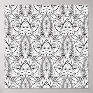 Abstract Tribal Doodle 2 Poster