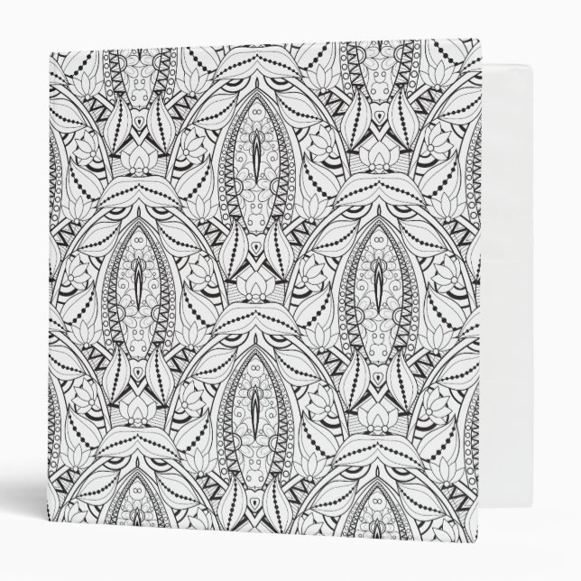 Abstract Tribal Doodle Binder (Front/Inside)
