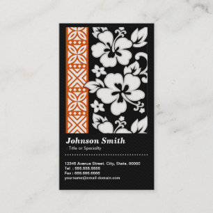 Abstract Tribal Floral Pattern with QR Code Business Card