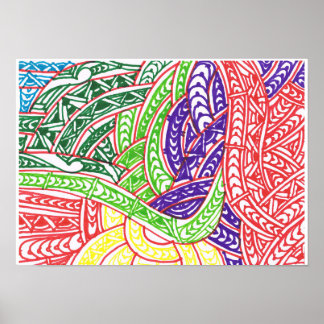 Abstract tribal landscape by RRW Poster