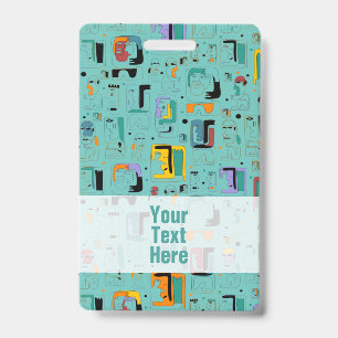 Abstract tribal maya ancient faces pattern 1 badge