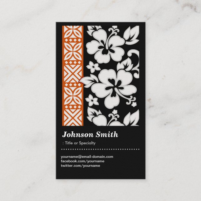 Abstract Tribal Pattern - Elegant and Cute Floral Business Card (Front)