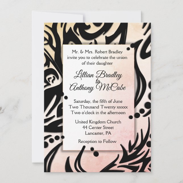Abstract Tribal Wedding Invitation (Front)