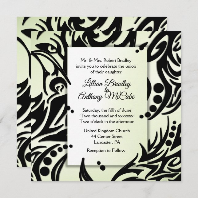 Abstract Tribal Wedding Invitation (Front/Back)