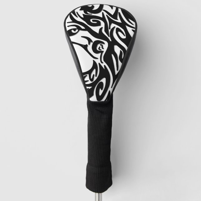 Abstract Tribal Wolf Golf Head Cover (Front)