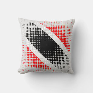 Abstract Trinidad & Tobago Dot Pattern on GREY Throw Pillow
