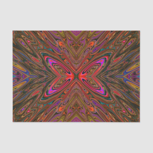 Abstract Trippy Orange and Magenta Butterfly Tissue Paper (Front)