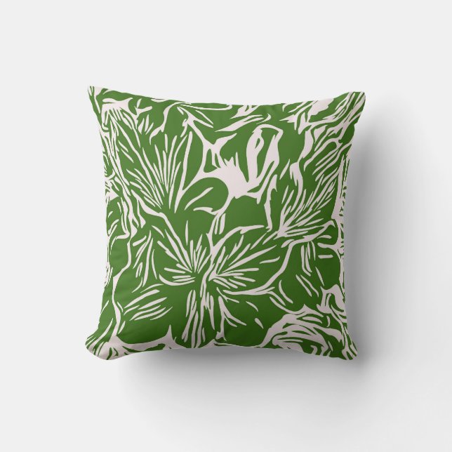 Abstract tropical flower botanical throw pillow (Front)