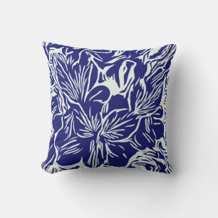 Abstract tropical flower botanical throw pillow