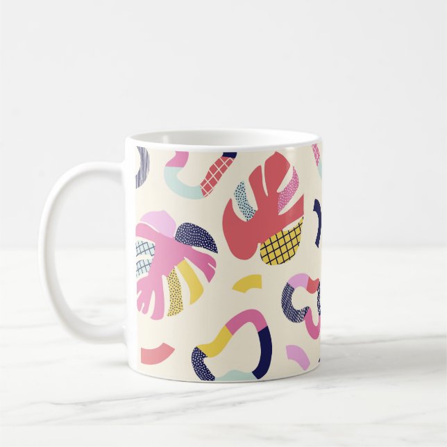 Abstract tropical forms seamless pattern,backgroun coffee mug (Left)