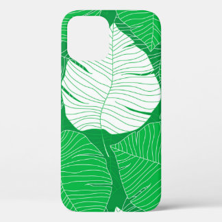 Abstract tropical leaf painting design iPhone 12 case