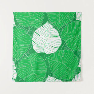 Abstract tropical leaf painting design tapestry
