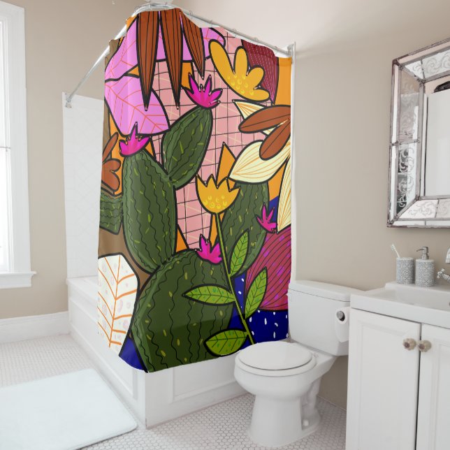 Abstract tropical leaves and flowers  (In Situ)