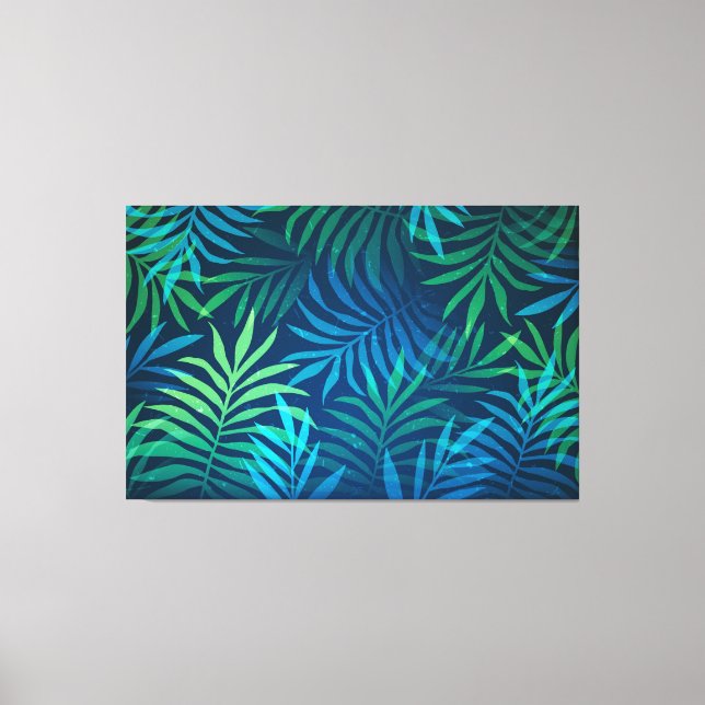  Abstract Tropical Leaves Art Canvas Print (Front)
