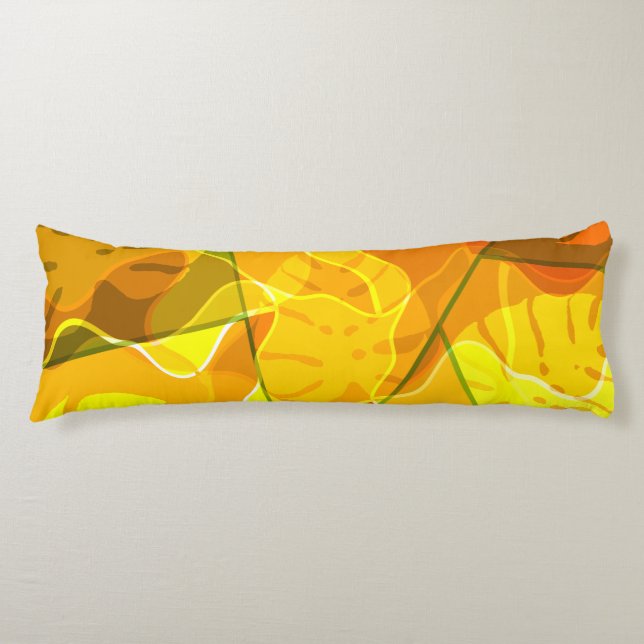 ABSTRACT TROPICAL LEAVES  BODY PILLOW (Front)