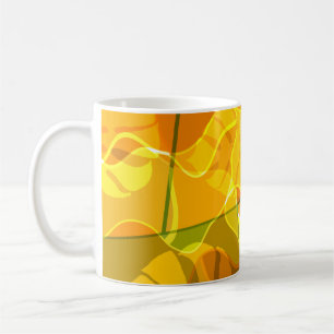 ABSTRACT TROPICAL LEAVES COFFEE MUG