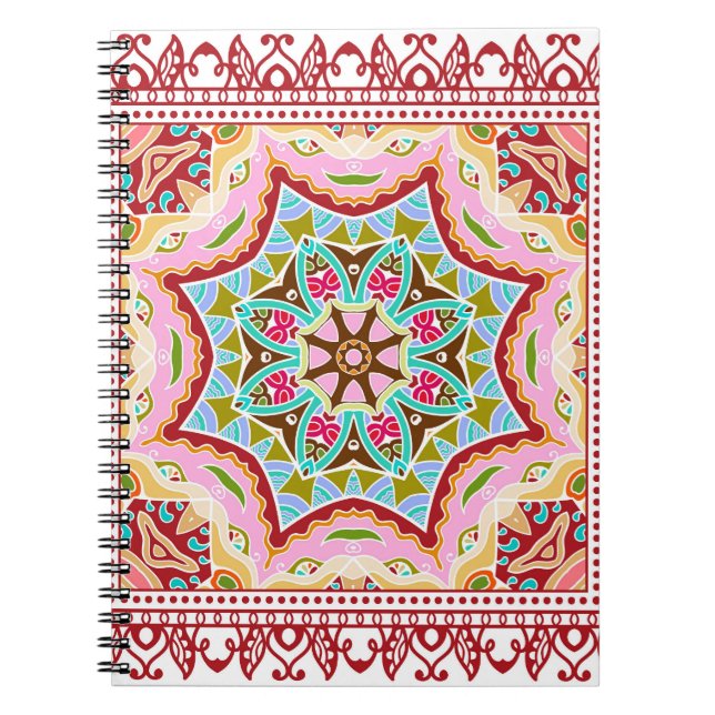 Abstract Tropical Leaves Diverse Pattern Notebook (Front)