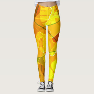 ABSTRACT TROPICAL LEAVES   LEGGINGS
