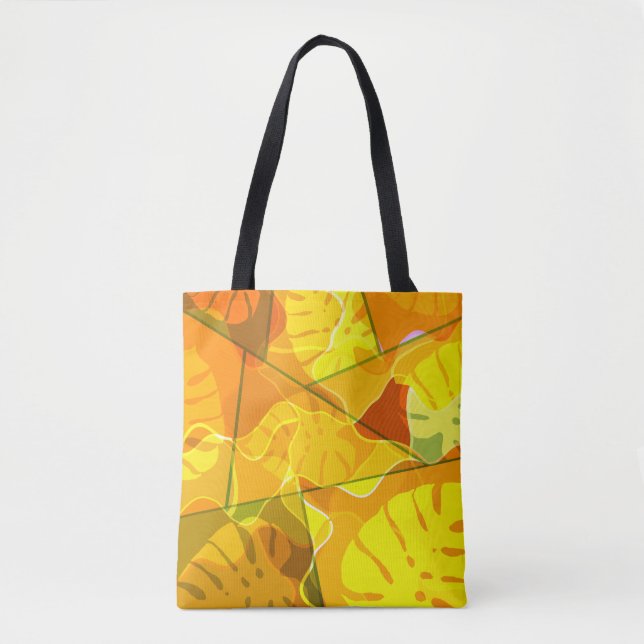ABSTRACT TROPICAL LEAVES  TOTE BAG (Front)